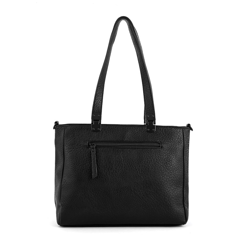 Cartera tote tres divisiones jelena mediana negro