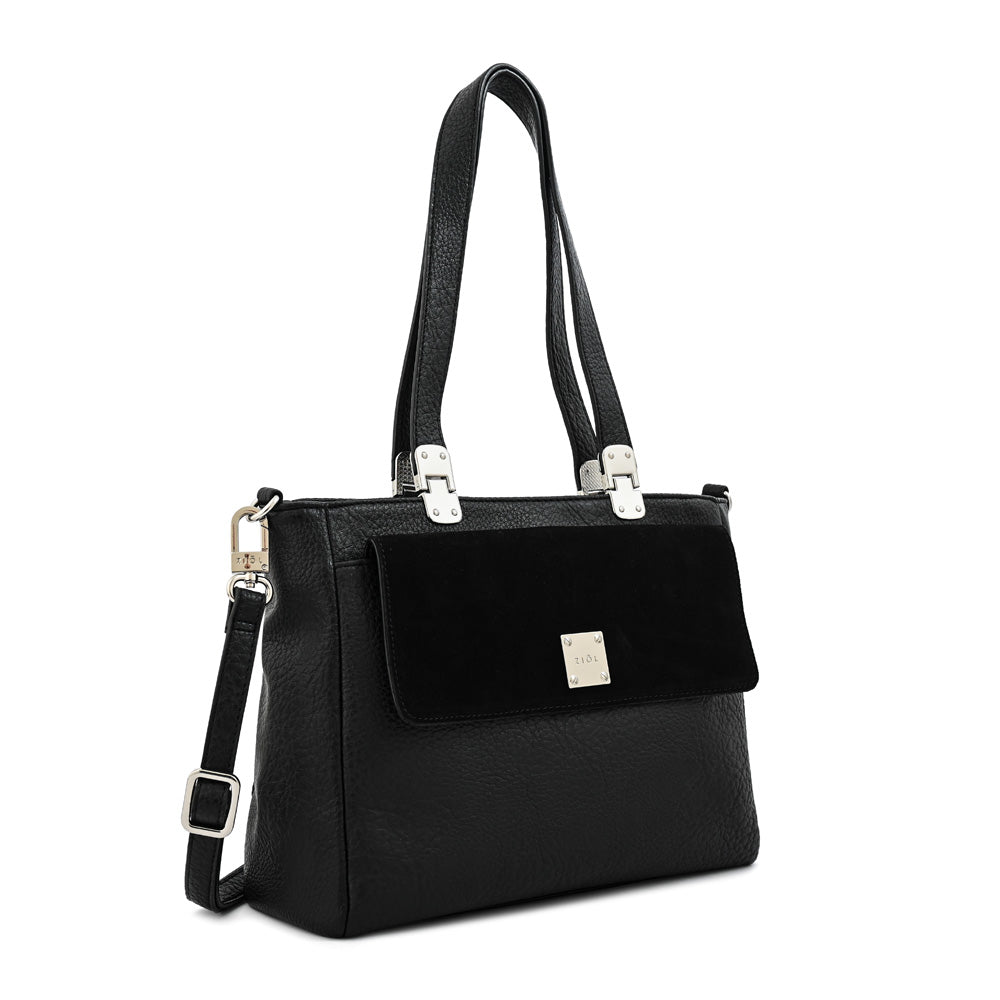 Cartera tote tres divisiones jelena mediana negro especial