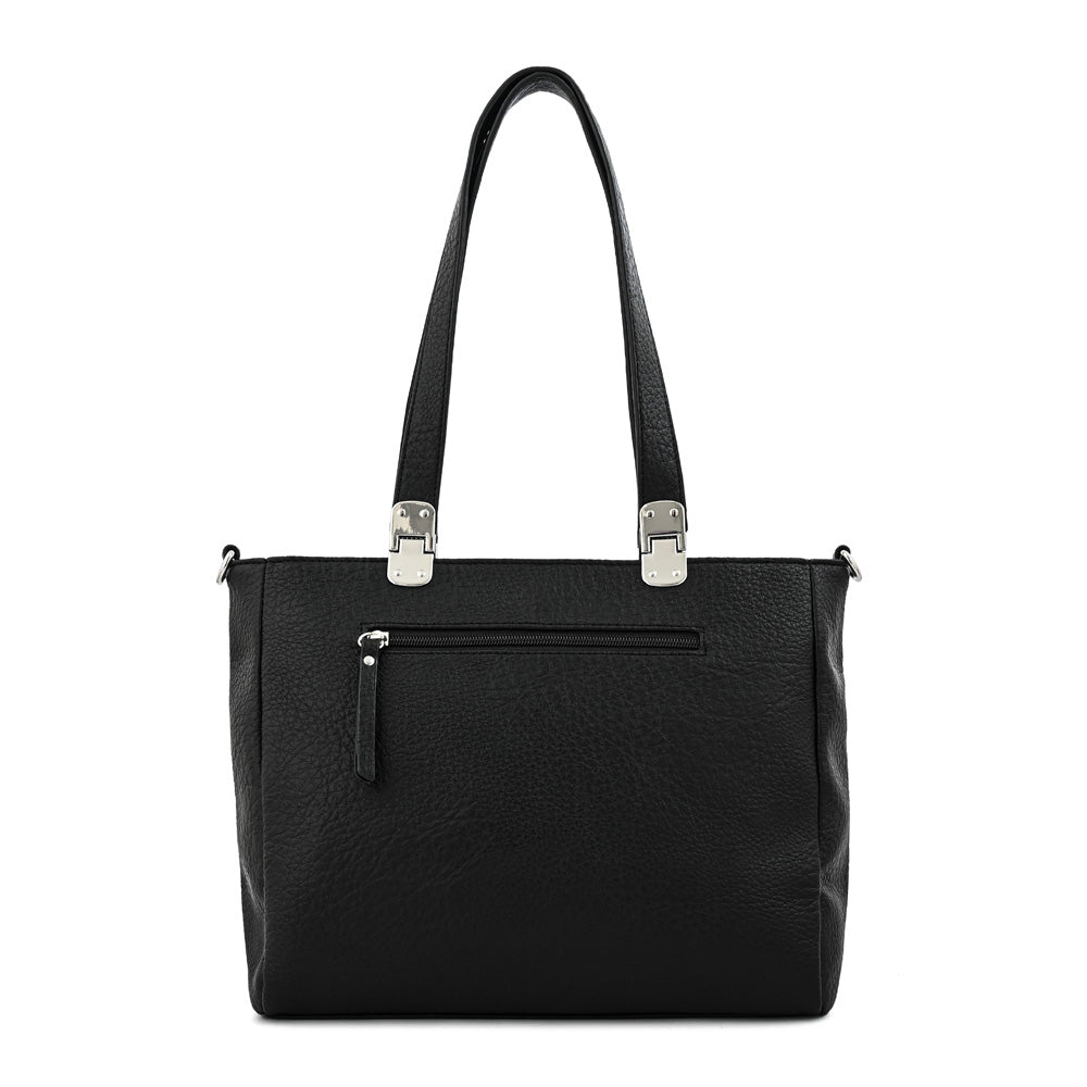 Cartera tote tres divisiones jelena mediana negro especial