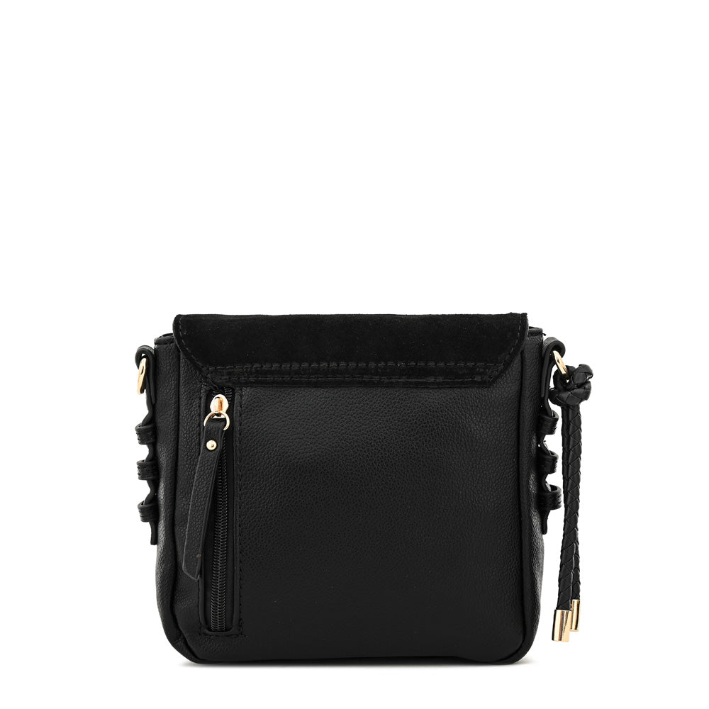 Cartera bandolera con tapa melchy pequeña negro especial