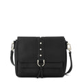 Cartera bandolera con tapa althea pequeña negro especial