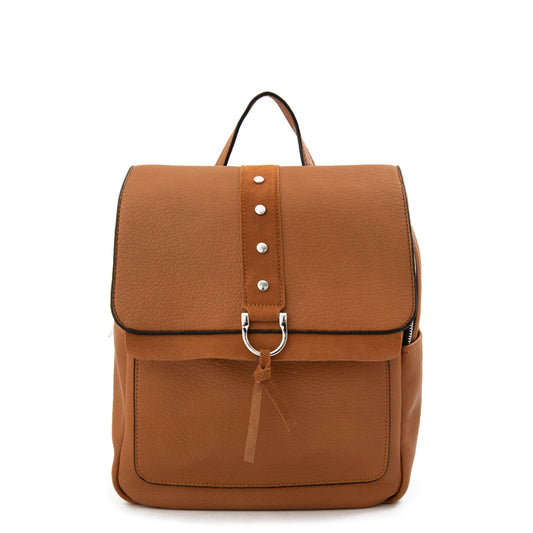 Mochila Con Tapa Mediana Althea Camel