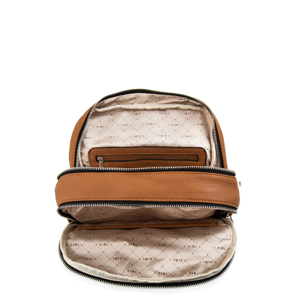 Mochila con tapa althea mediana camel