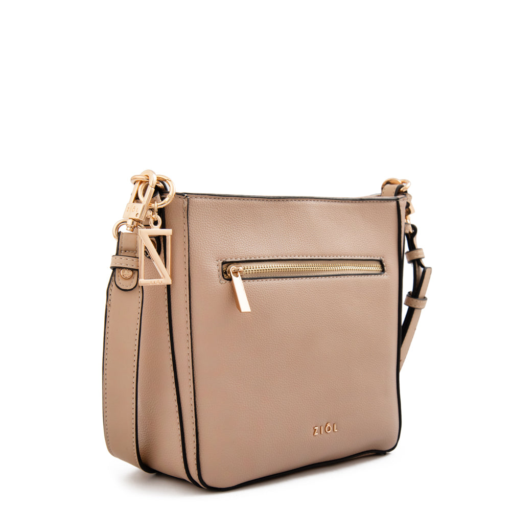 Cartera bandolera polete mediana beige