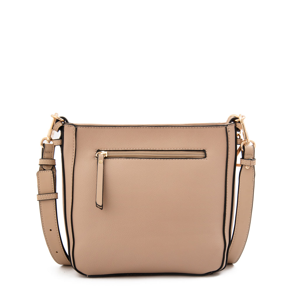 Cartera bandolera polete mediana beige