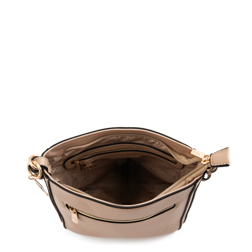 Cartera bandolera polete mediana beige