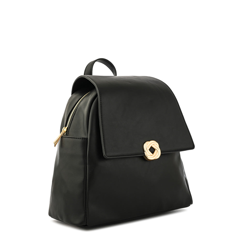 Mochila con tapa agata mediana negro