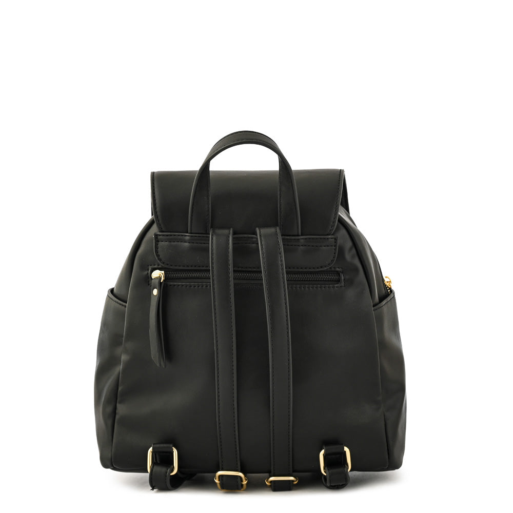 Mochila con tapa agata mediana negro