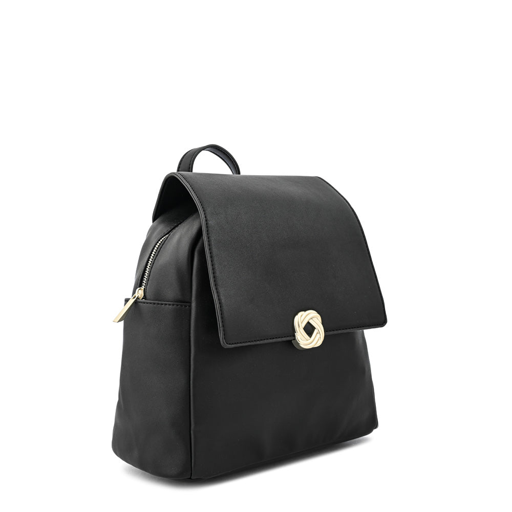 Mochila con tapa agata mediana negro especial