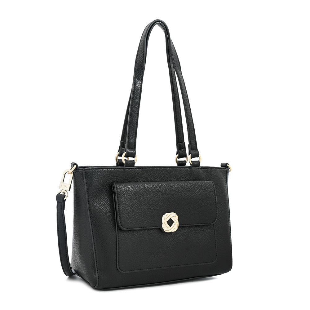 Cartera tote agata mediana negro