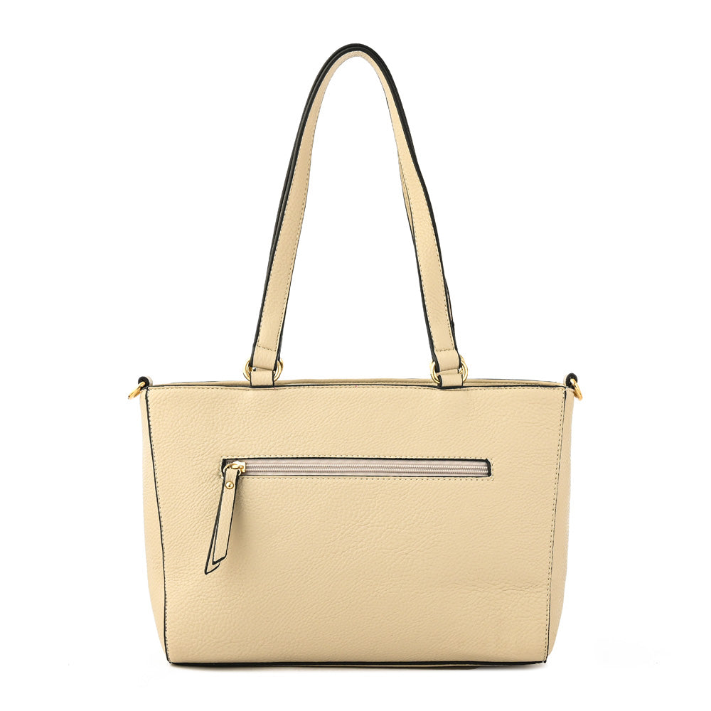 Cartera tote agata mediana beige