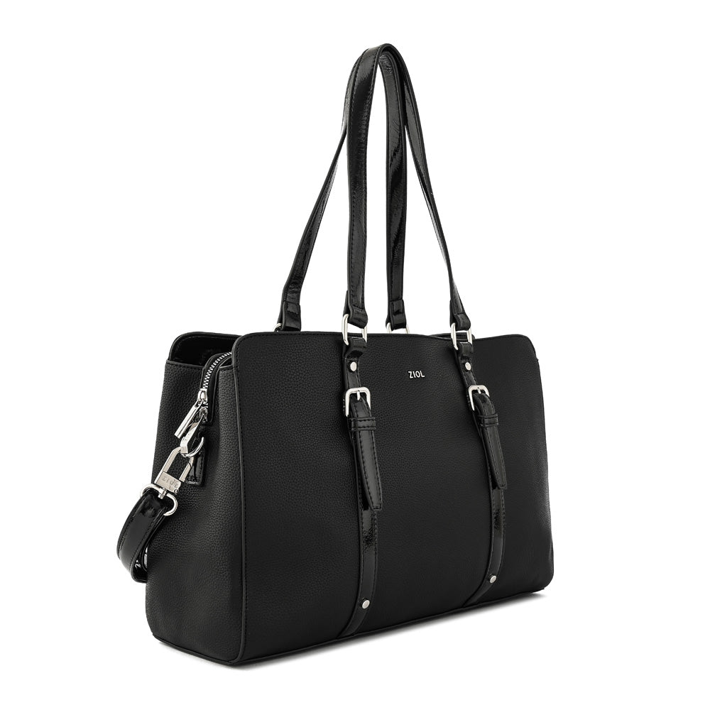 Cartera tote porta notebook dominica grande negro