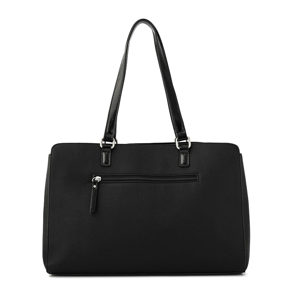 Cartera tote porta notebook dominica grande negro