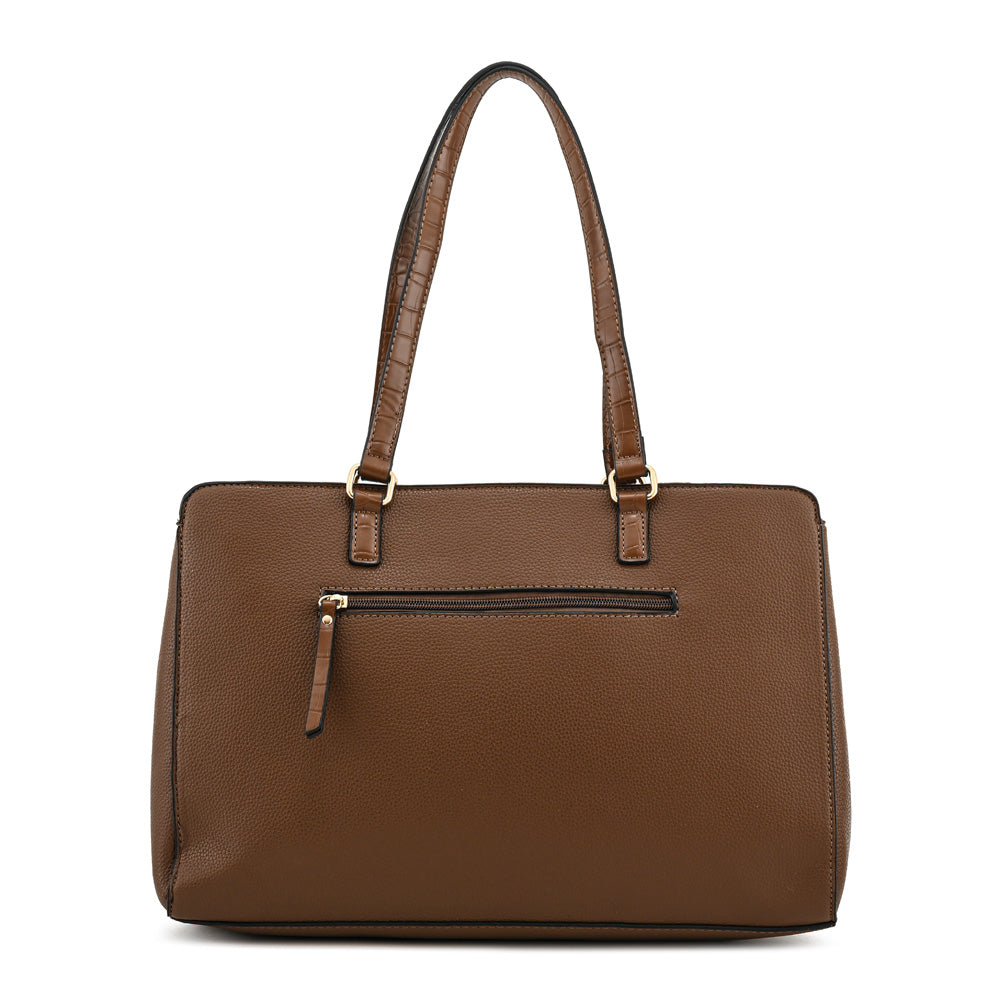 Cartera tote porta notebook dominica grande café