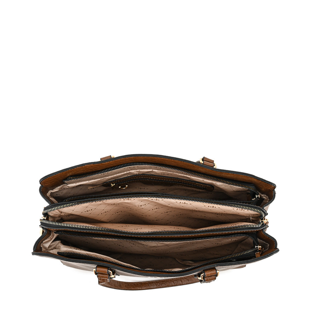 Cartera tote porta notebook dominica grande café
