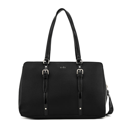 Cartera tote porta notebook dominica negro especial