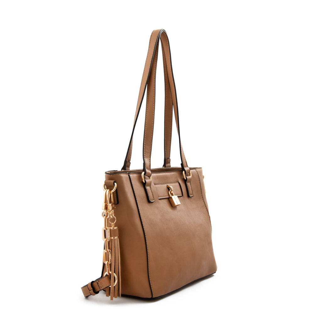 Cartera tote elaia mediana camel
