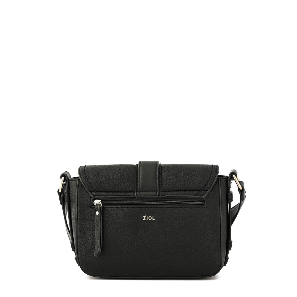 Cartera bandolera con tapa federica pequeña negro especial