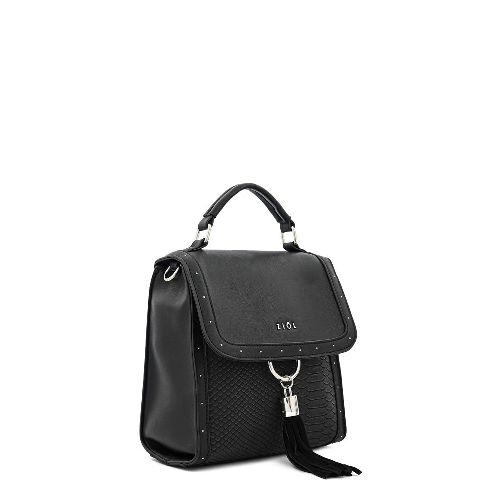 Mochila con tapa kira pequeña negro especial