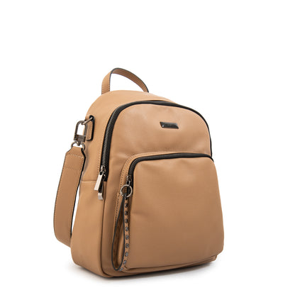 Mochila nahia mediana beige oscuro