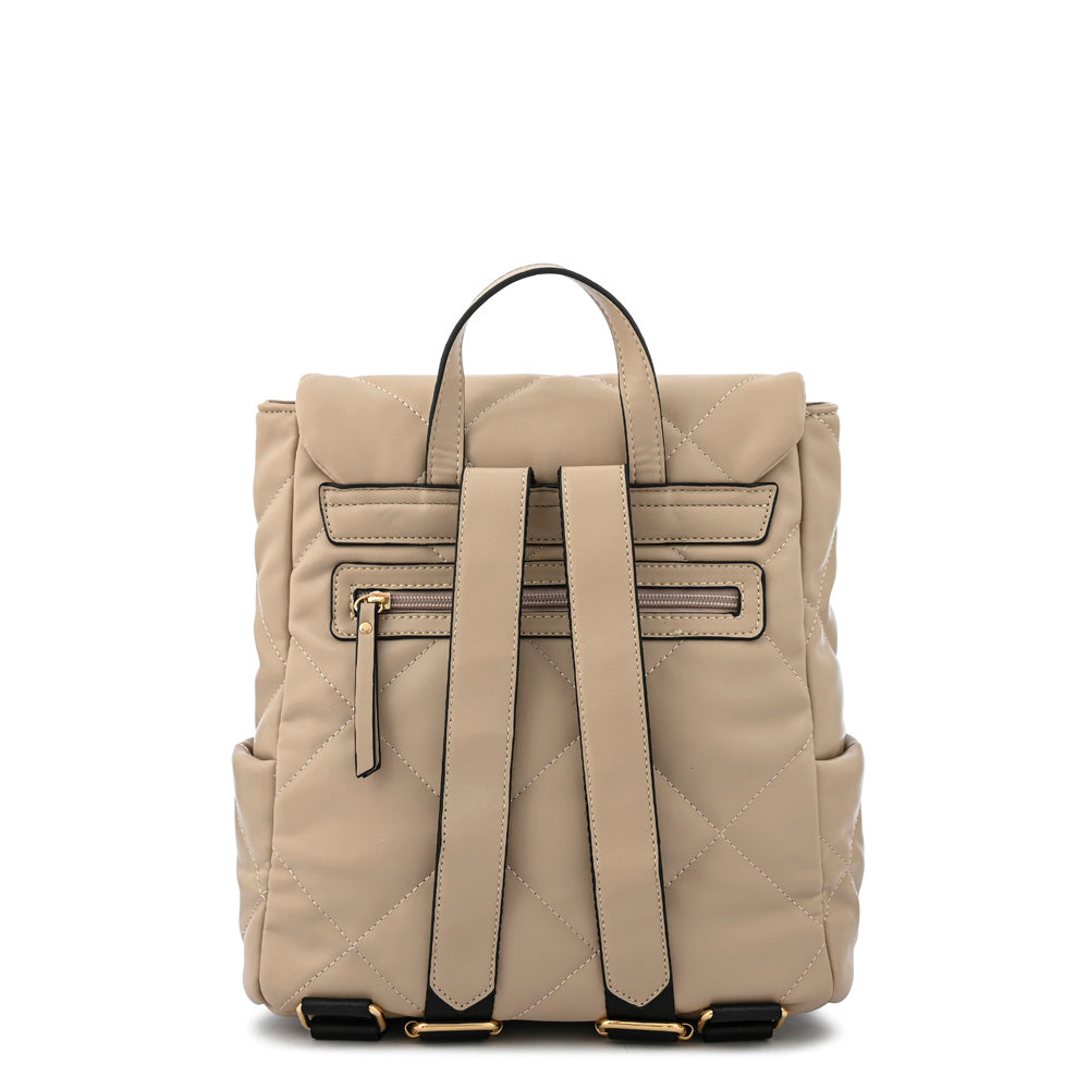 Mochila con tapa liesel mediana beige