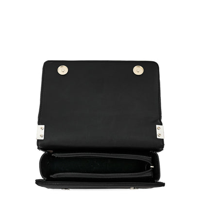 Cartera bandolera con tapa pequeña nay negro especial