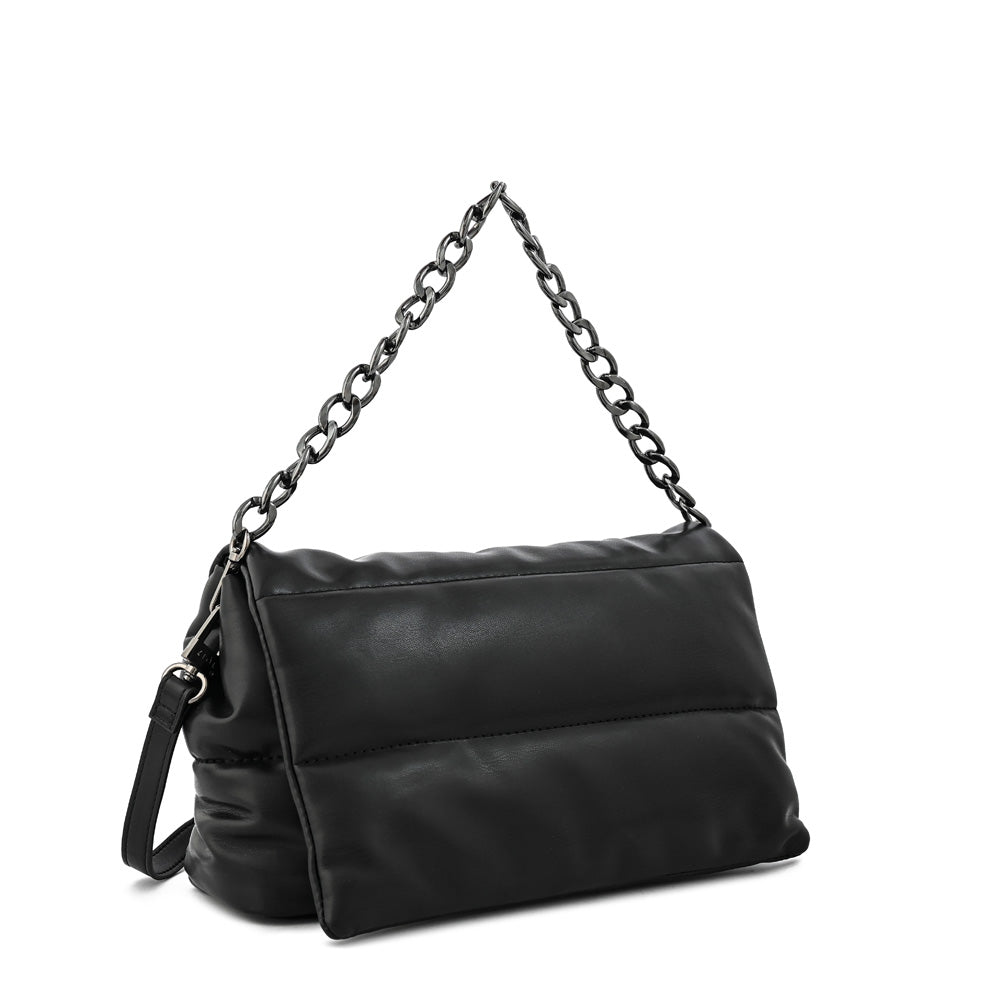 Cartera bandolera con tapa silvi mediana negro
