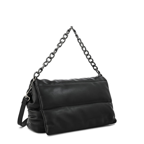 Cartera bandolera con tapa silvi mediana negro