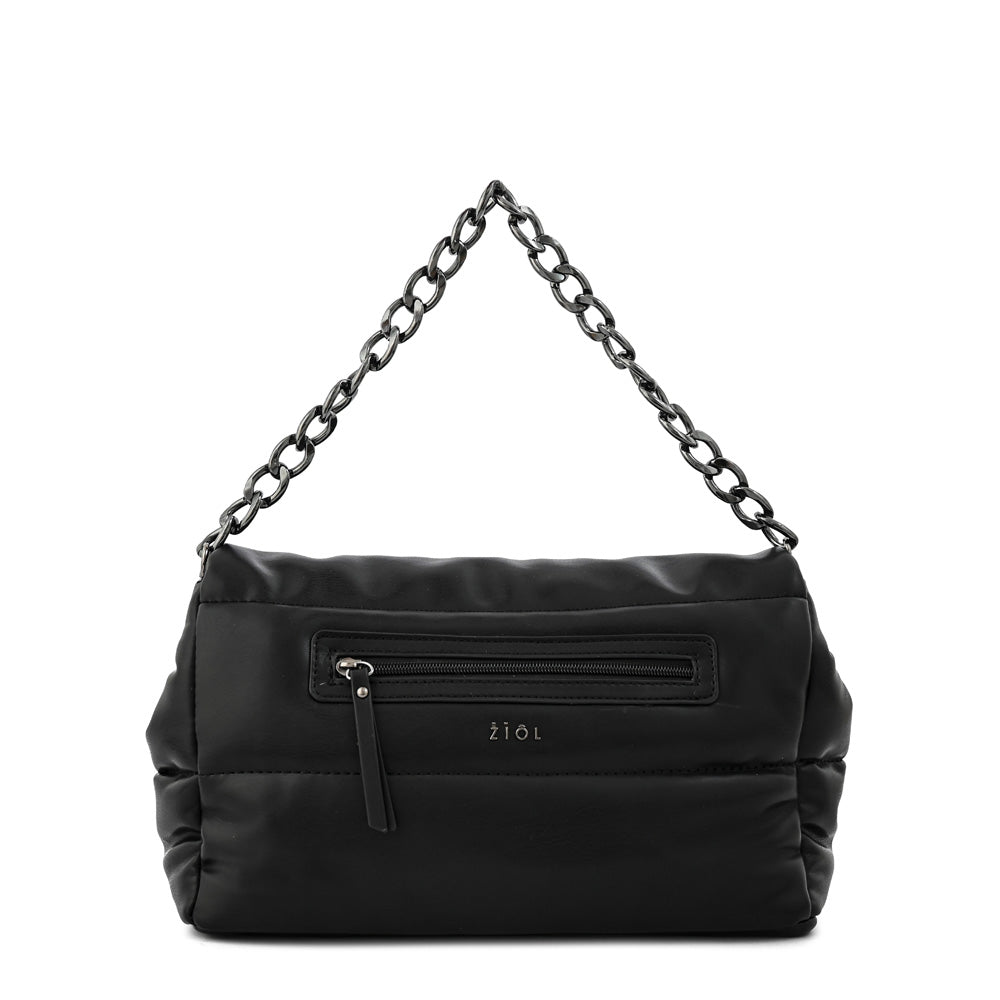 Cartera bandolera con tapa silvi mediana negro
