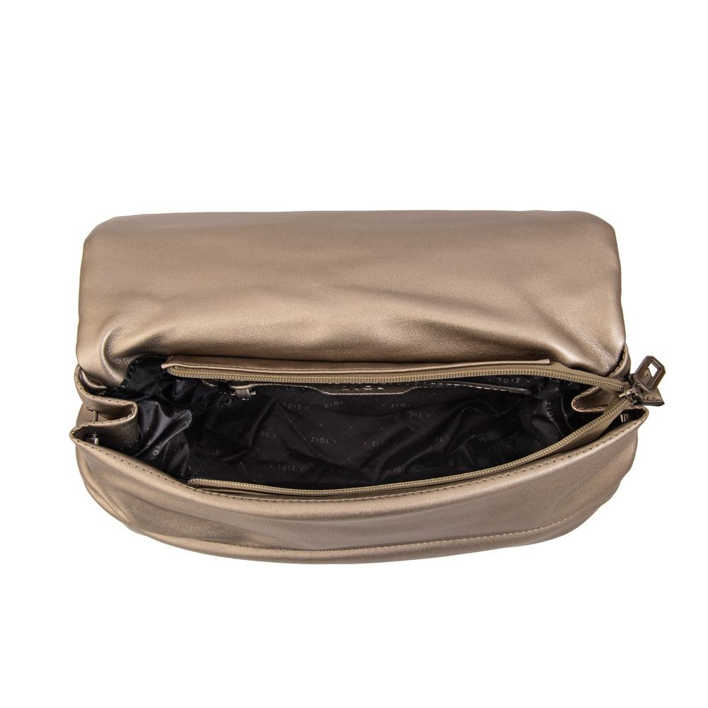 Cartera bandolera silvi plateado oscuro