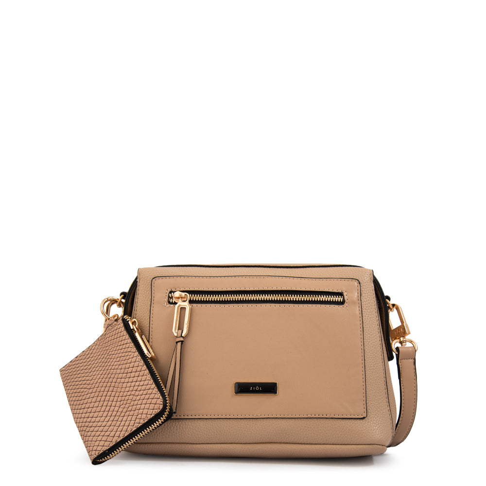Cartera bandolera zia beige