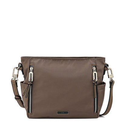 Cartera bandolera pequeña penny taupe oscuro