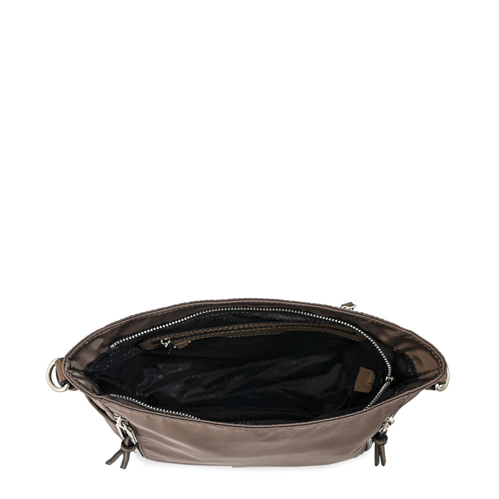 Cartera bandolera pequeña penny taupe oscuro