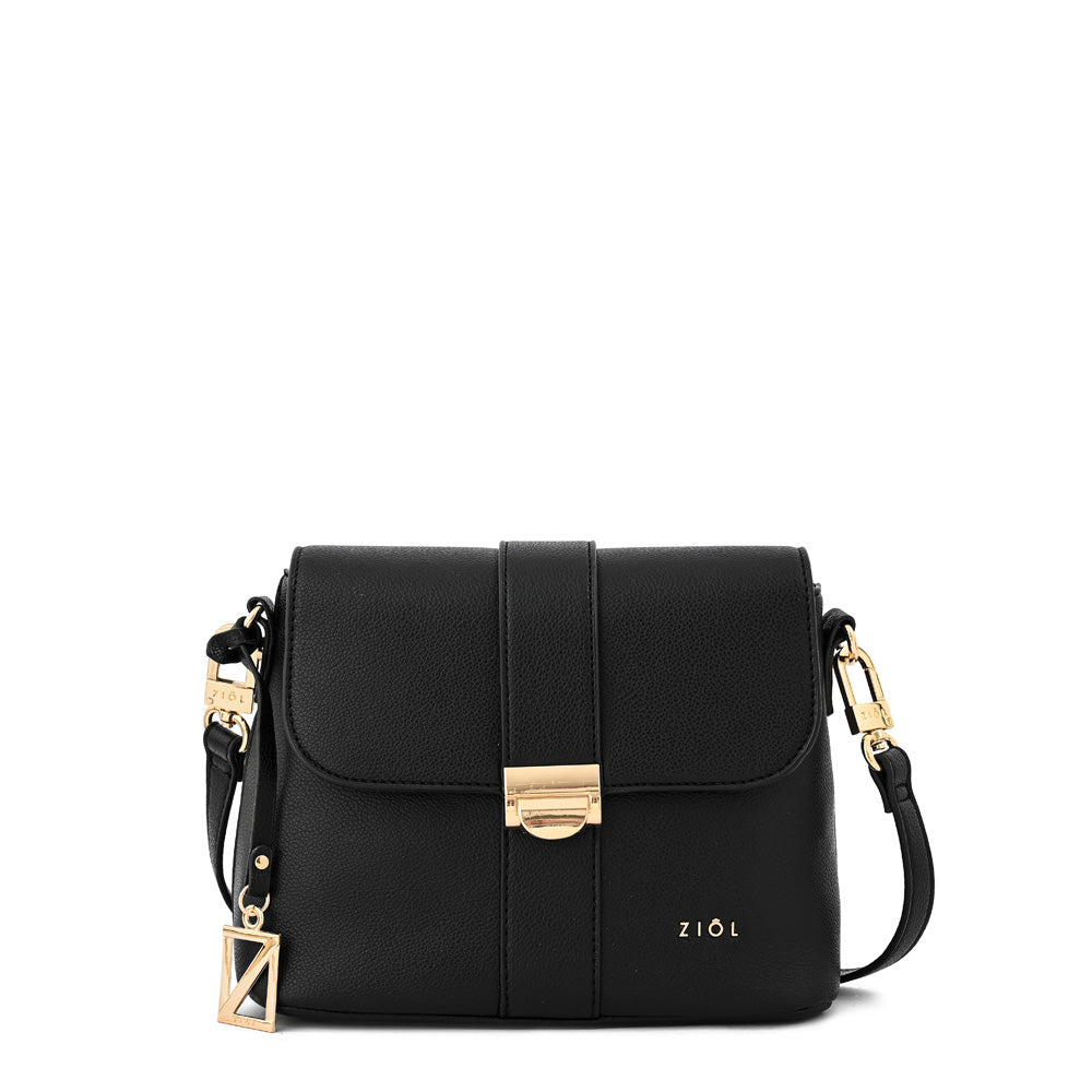 Cartera bandolera con tapa creta mediana
