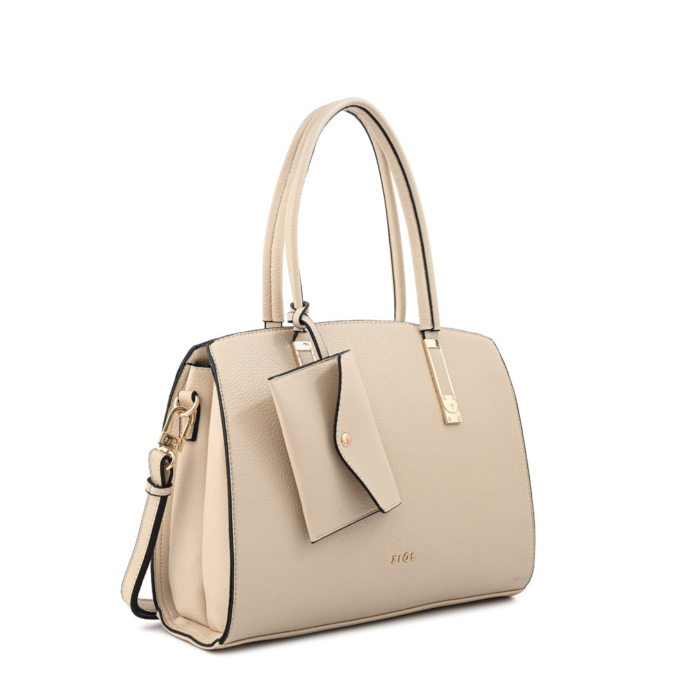 Cartera tote yanina grande blanco crudo