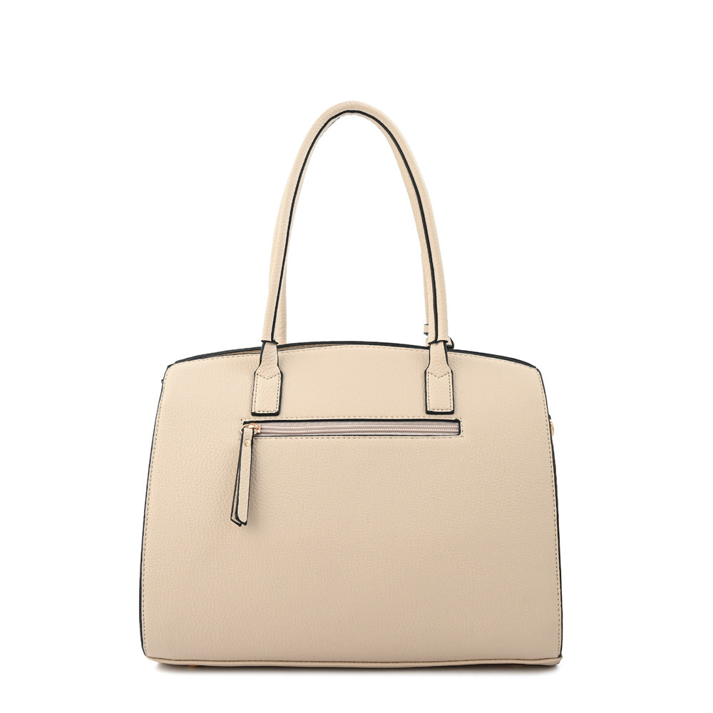 Cartera tote yanina grande blanco crudo