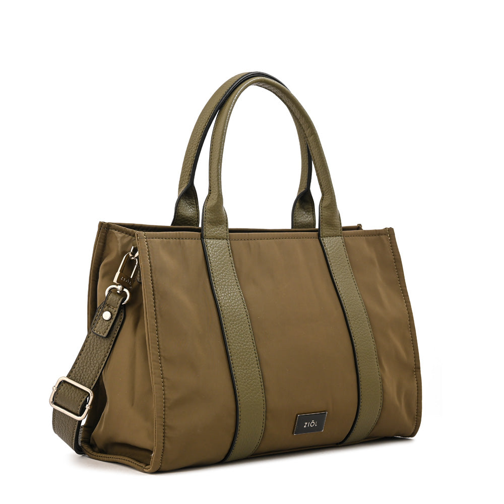 Cartera tote porta notebook olga grande verde oliva