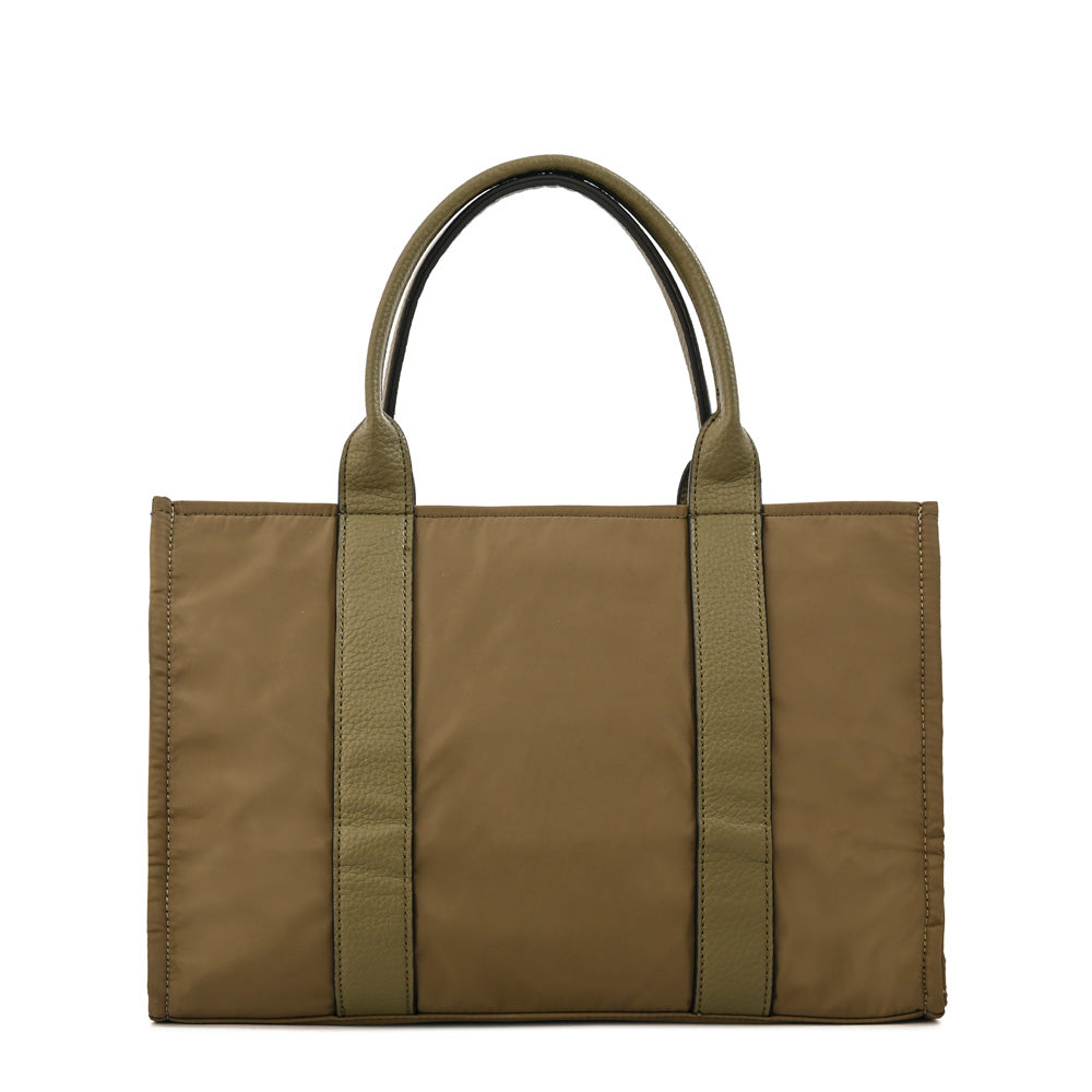 Cartera tote porta notebook olga grande verde oliva