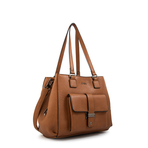Cartera tote serafina mediana café medio