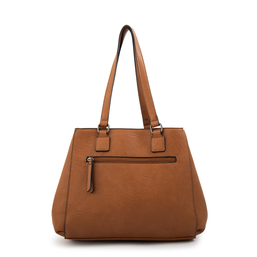 Cartera tote serafina mediana café medio