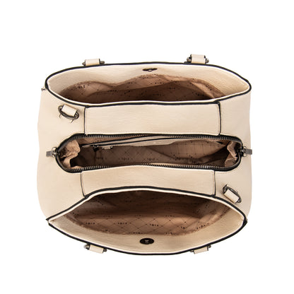 Cartera tote serafina mediana blanco crudo