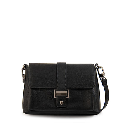 Cartera Bandolera con tapa serafina pequeña negro