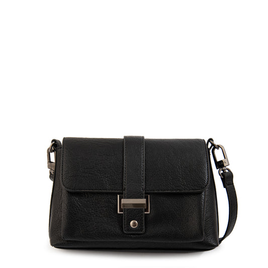 Cartera Bandolera con tapa serafina pequeña negro
