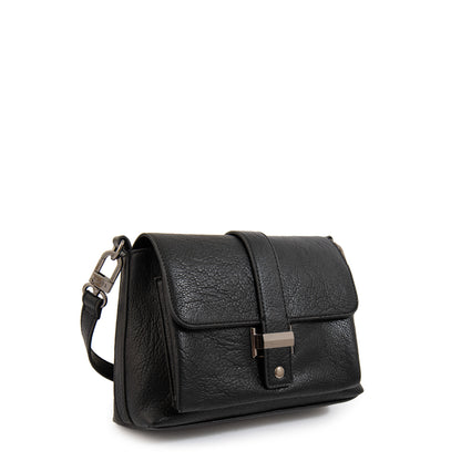 Cartera Bandolera con tapa serafina pequeña negro