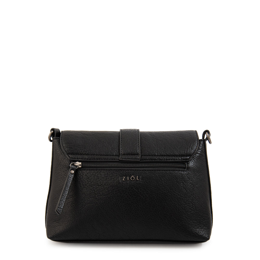 Cartera Bandolera con tapa serafina pequeña negro