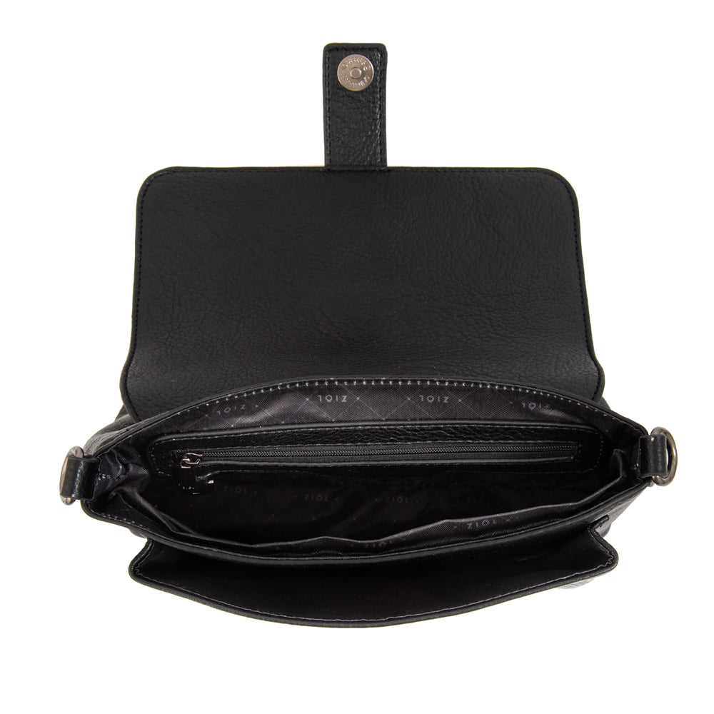 Cartera Bandolera con tapa serafina pequeña negro
