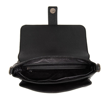 Cartera Bandolera con tapa serafina pequeña negro