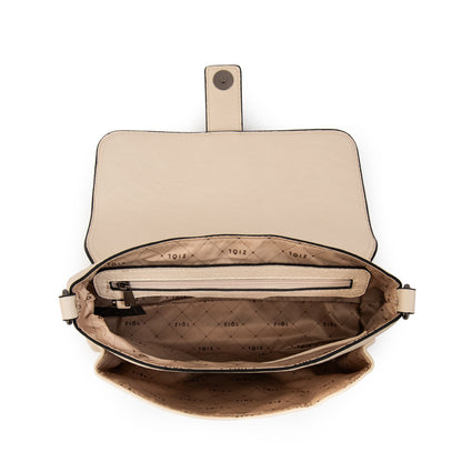 Cartera Bandolera con tapa serafina pequeña blanco crudo