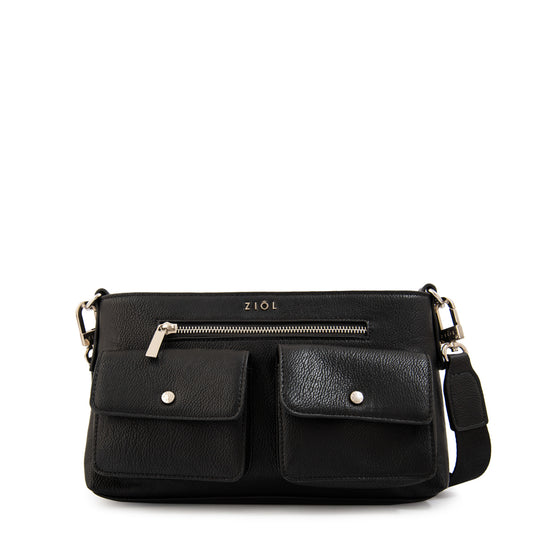 Cartera Bandolera alisa pequeña negro