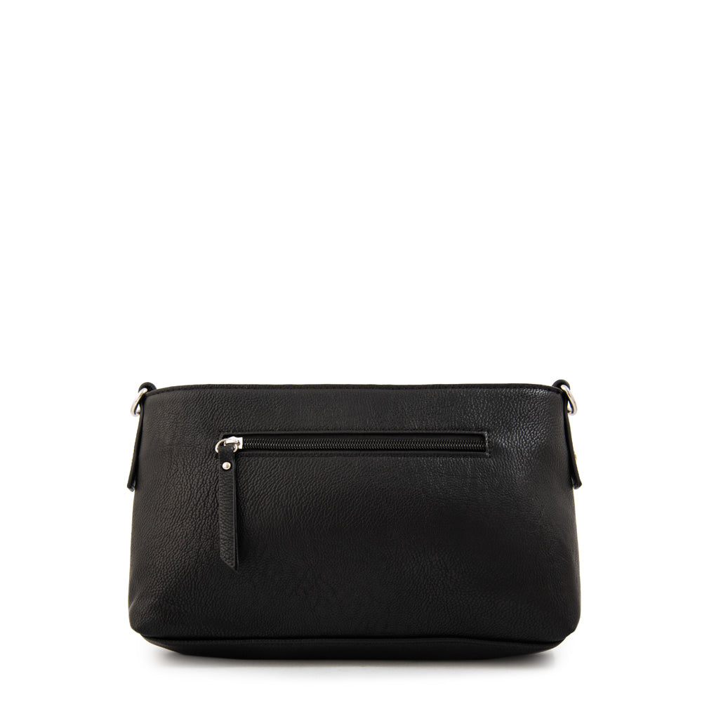 Cartera Bandolera alisa pequeña negro